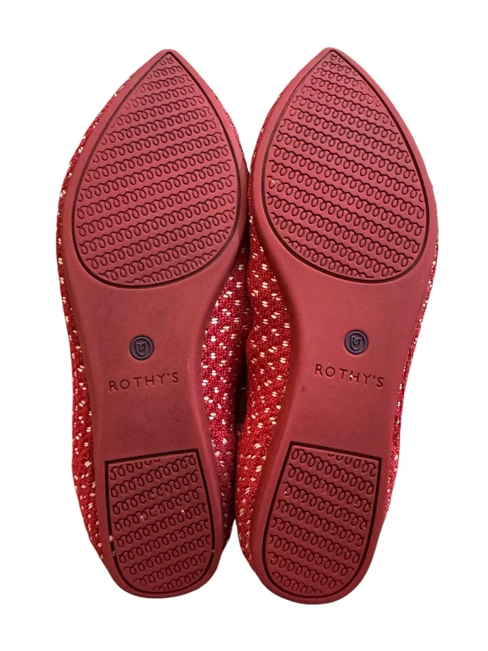 Rothy's The Point Flats in Red Apple Honeycomb, Size 7